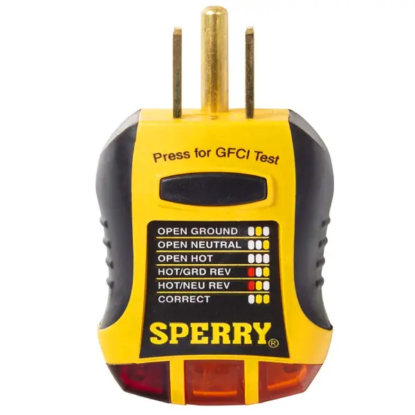 Sperry Instruments GFI6302 outdoor GFCI Outlet Tester